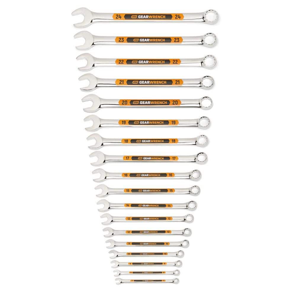 GEARWRENCH 12-Point Metric Hi-Viz Long Beam Combination Wrench Set (18-Piece) (81920H)