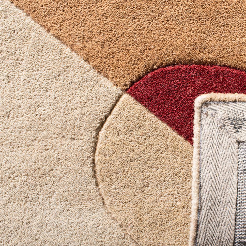 Beige and Multicolor Hand-Tufted Wool Square Area Rug