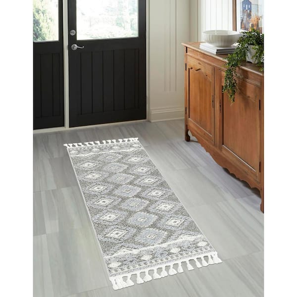 Boho Gigi Gray 2 ft. x 8 ft. Area Rug