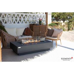 Envelor Hampton Outdoor Fire Pit 56 in. x 32 in. Rectangular Concrete ...
