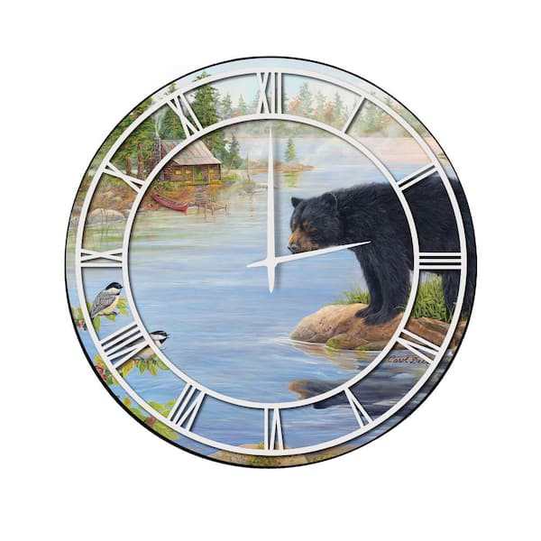Unbranded "Misty Morning Encounter" Full Coverage Art and White Numbers Imaged Wall Clock