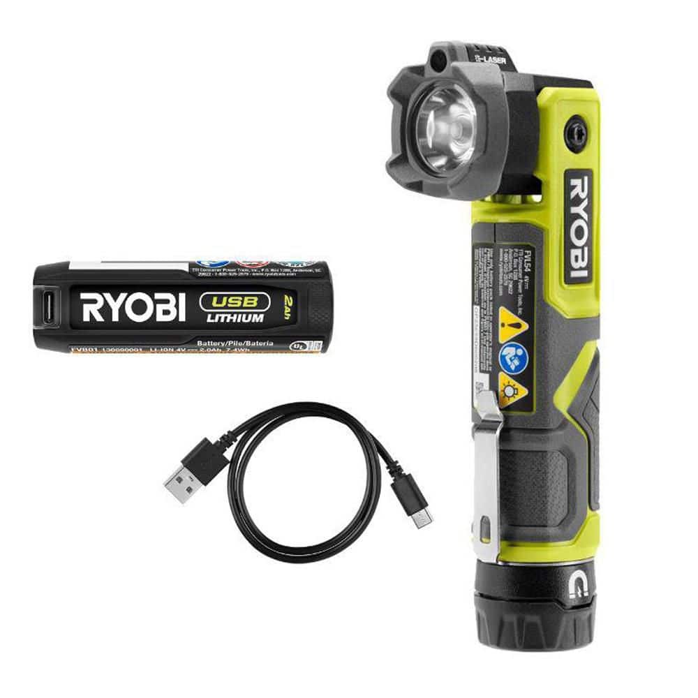 RED DOT受賞ランプ◇The New Old Light Small／緑 RYOBI USB Lithium Pivoting 625 Lumens Head Light Kit with USB