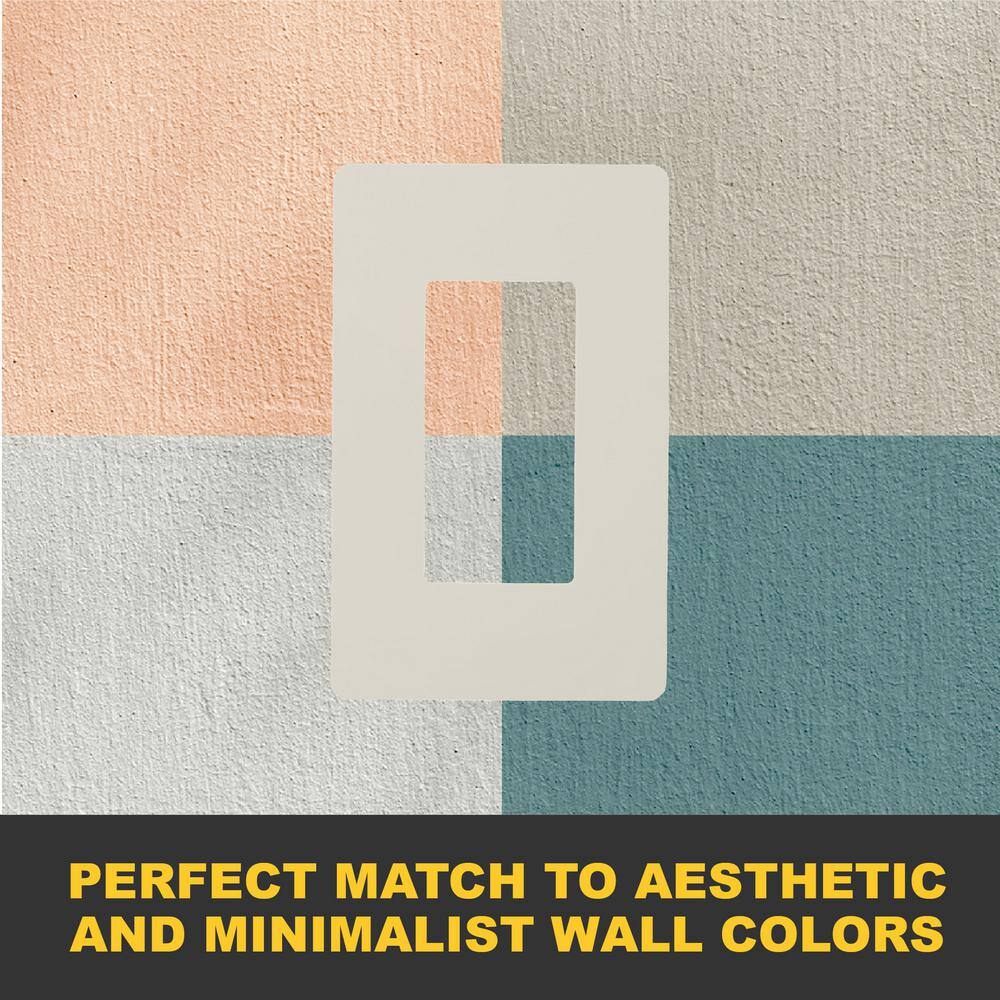 Light Almond 1-Gang Screwless Plastic Decorator Wall Plate