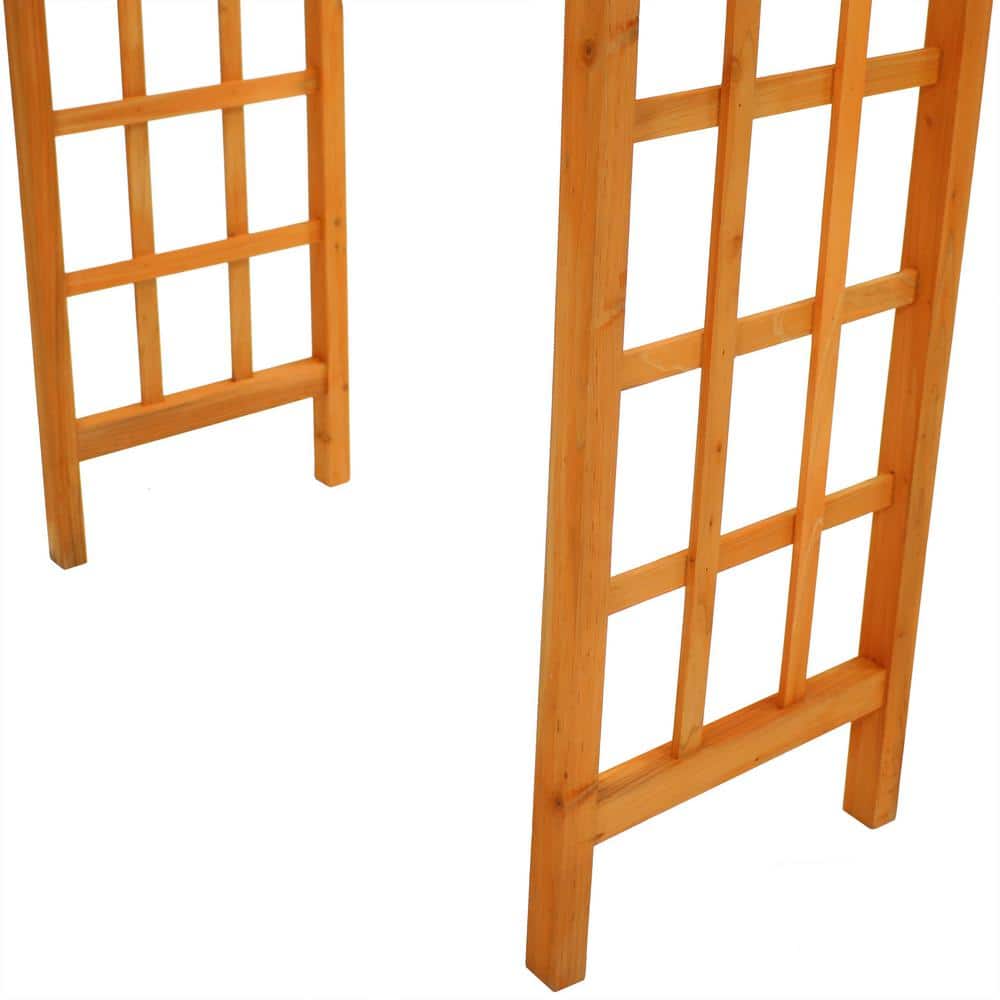 Sunnydaze 78.5" Brown Wooden Garden Arbor with Trellis Sides