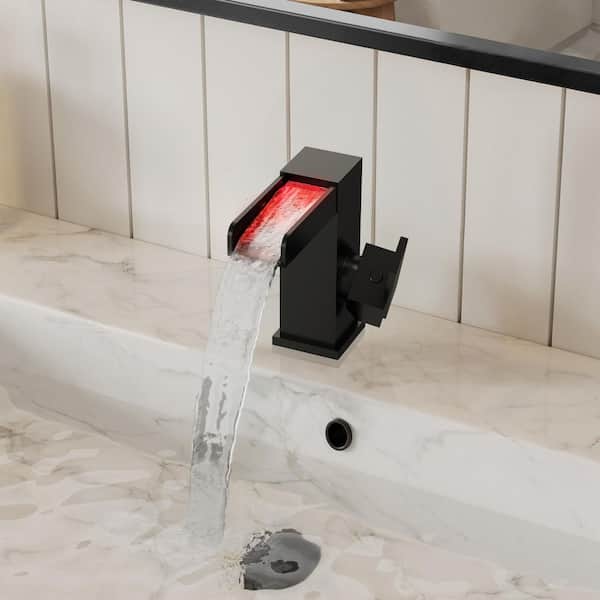 Single Handle Hole Bathroom Sink Faucet Sink Tap with Hose and Spot Resist in Matte Black (Value Include)