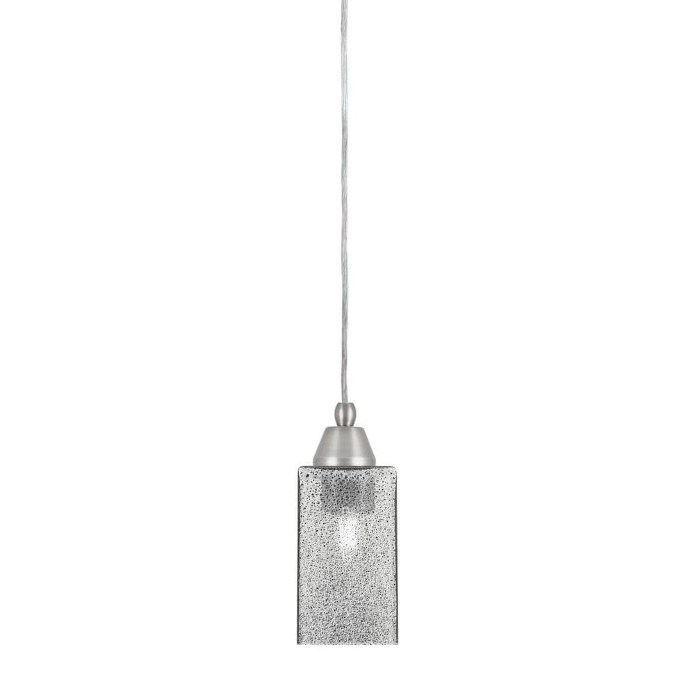 Bryson 3.5 in. 1-Light Brushed Nickel Cord Pendant Light with 3.5 in. Smoke