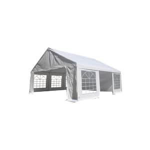 White Roof Steel Carport 20 ft. W x 20 ft. D x 11 ft. H