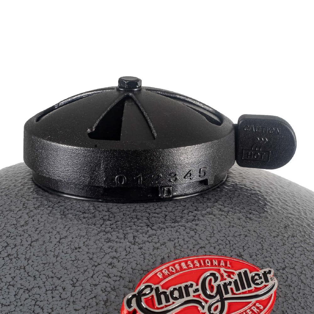 Gray Stainless Steel 14-inch Kamado Charcoal Grill