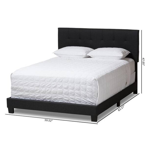 Baxton Studio Brookfield Contemporary, Fabric Queen Bed Frame