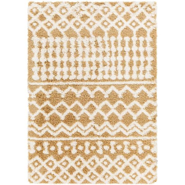 Briar Gold Sand Shag 9 ft. x 12 ft. Indoor Area Rug