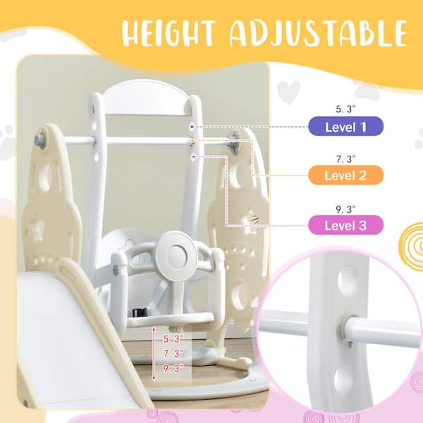 YOFE Yellow 3-in-1 HDPE Indoor/Outdoor Playground Playset Kids