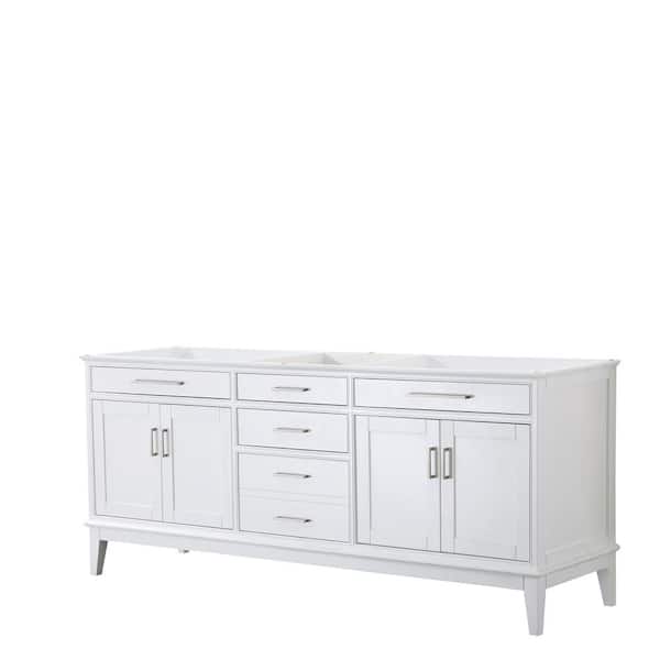 Wyndham Collection Margate 78.5 in. W x 21.5 in. D Bath Vanity Cabinet Only in White