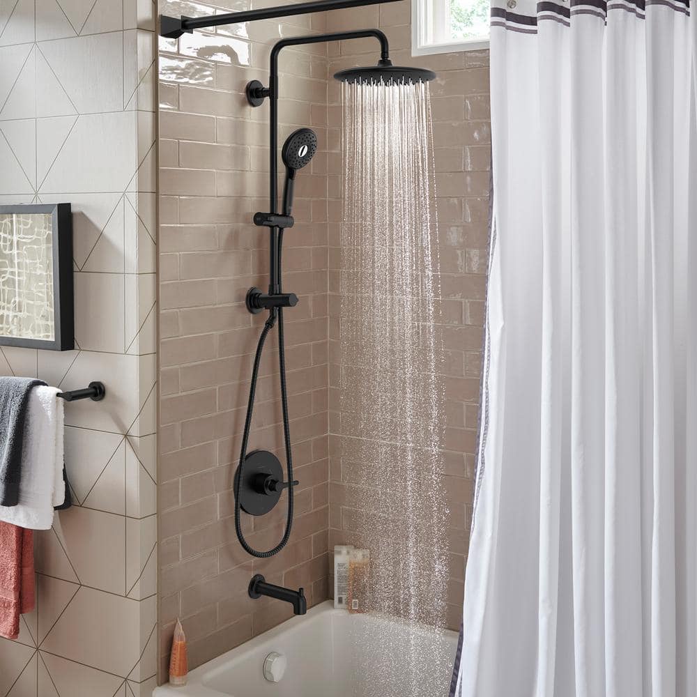 Matte Black Adjustable Multi-Head Rain Shower System