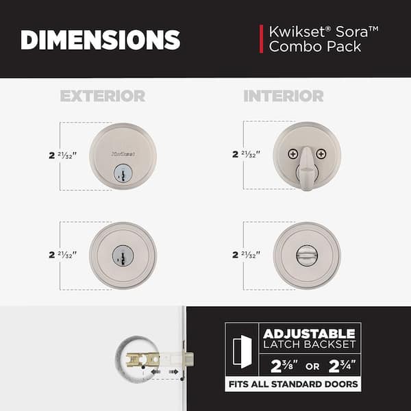 ✩sora✩ Kwikset Sora Satin Nickel Keyed Entry 2.19 in. Door Knob and
