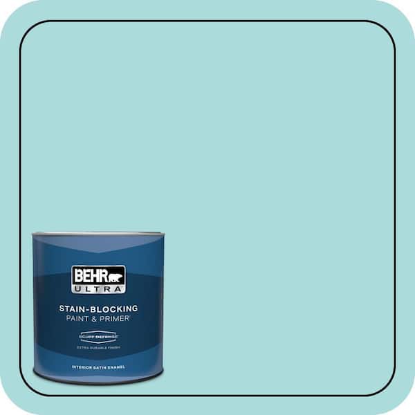 BEHR ULTRA 1 qt. #M460-2 Beachside Drive Extra Durable Satin Enamel Interior Paint & Primer