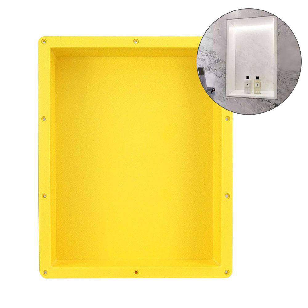 Yellow Plastic Freestanding Shower Niche with Single Shelf