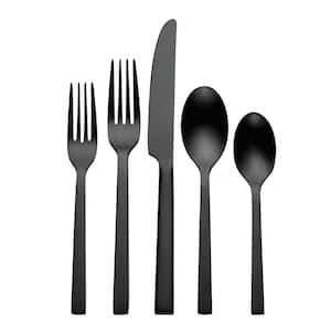 Chef's Table 20-Piece Black 18/0-Stainless Steel Flatware Set (Service For 4)