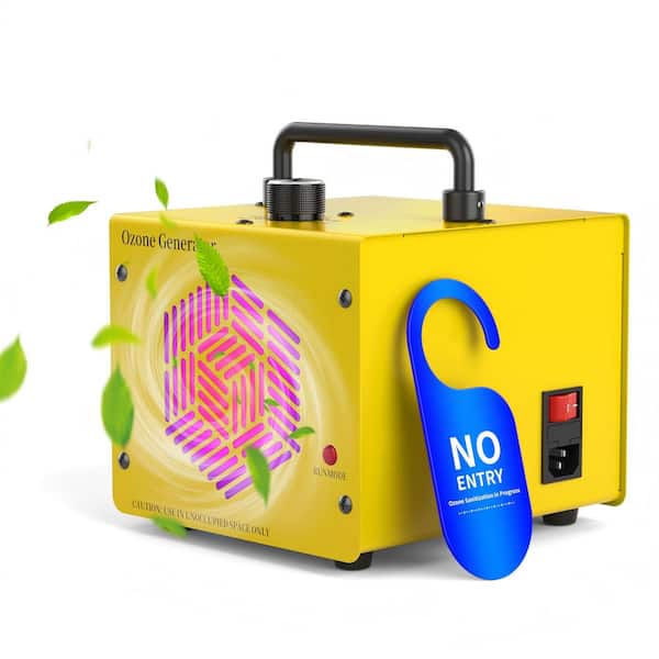 2600 sq. ft. 20,000 mg Ion Generator Ozone Generator in Yellow with Timer for Cars, Rooms, Smoke, and Pets
