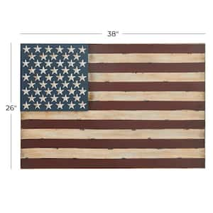 Metal Red Indoor Outdoor American Flag Wall Decor