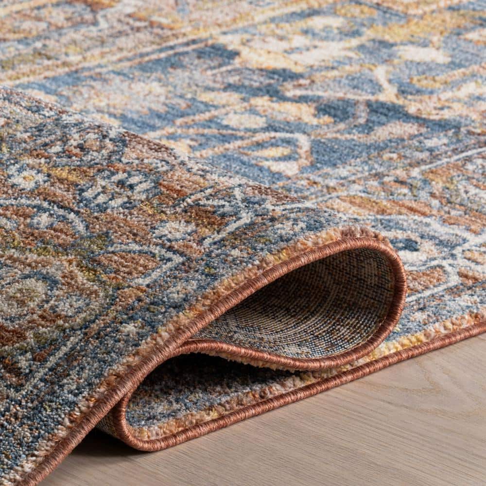 Harriet Vintage Medallion Fringe Rust Runner Rug - 2' 6" x 14'