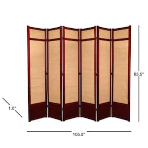 7 ft. Rosewood 6-Panel Room Divider