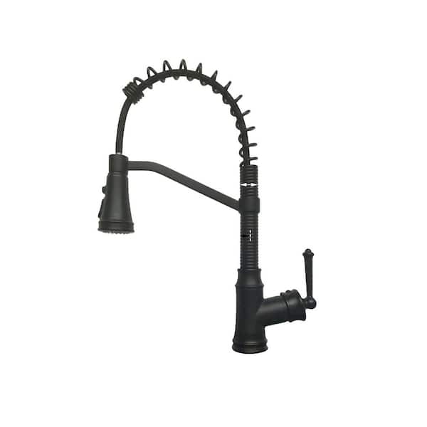 Aosspy Single Handle Pull Down Sprayer Kitchen Faucet in Oil Rubbed Bronze