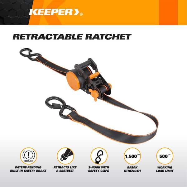 S-Line By Ancra 15' Retractable Ratchet Tie-Downs With Coated S-Hooks - View #10