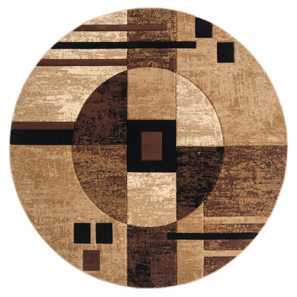 United Weavers Bristol Epsilon Brown 7 ft. 10 in. x 7 ft. 10 in. Round Rug