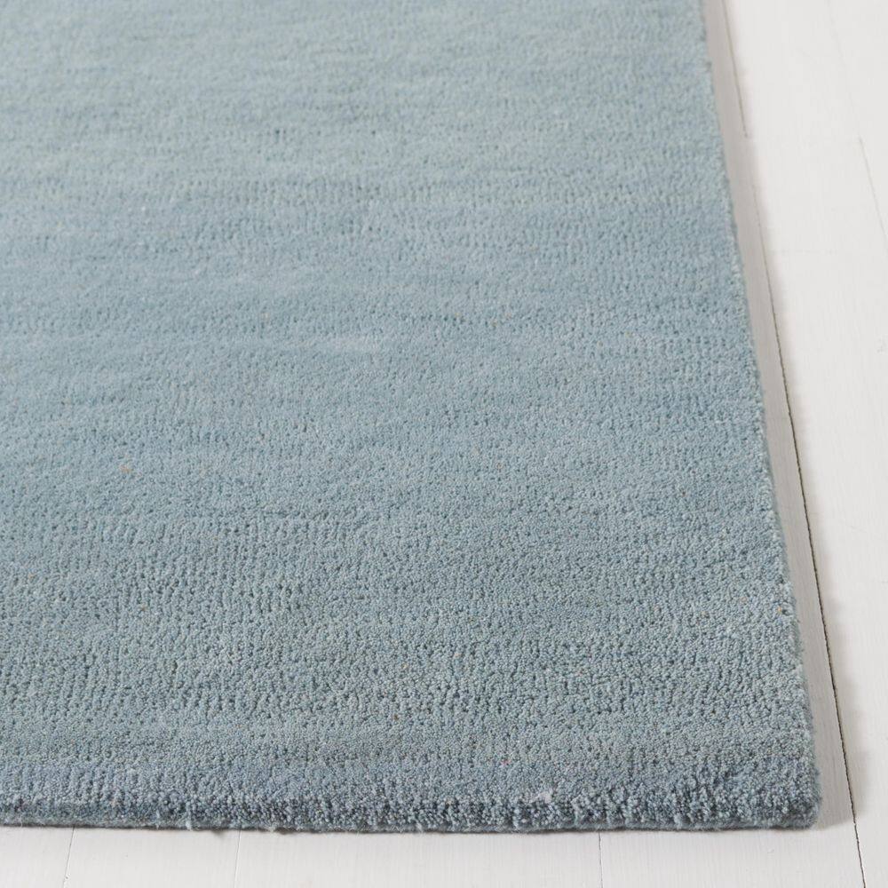 Handmade Fifth Avenue 5' Square Blue Tufted Wool Area Rug