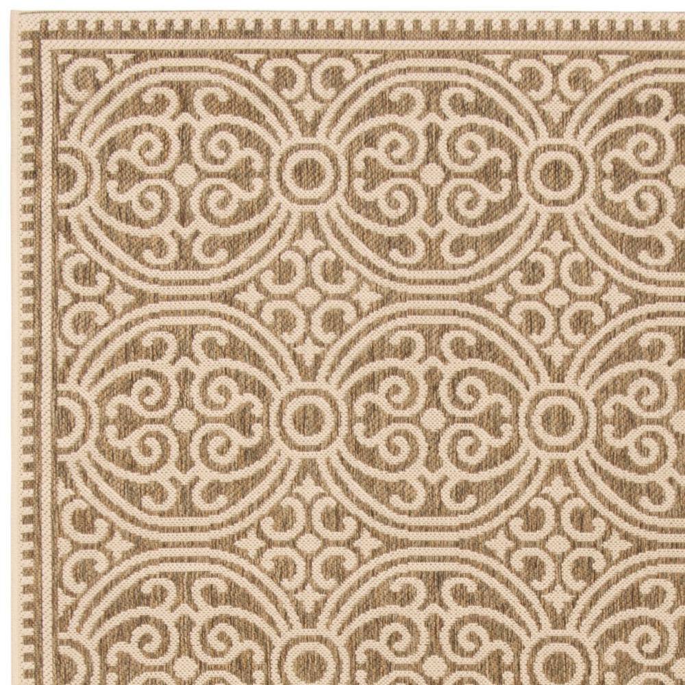 Cream and Beige Geometric Indoor/Outdoor Area Rug