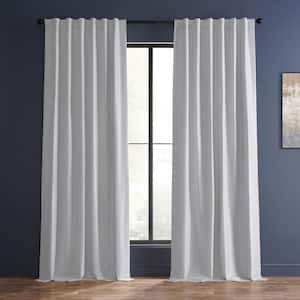 Ice Textured Faux Dupioni Silk Blackout Curtain - 50 in. W x 108 in. L Rod Pocket with Back Tab Single Window Panel