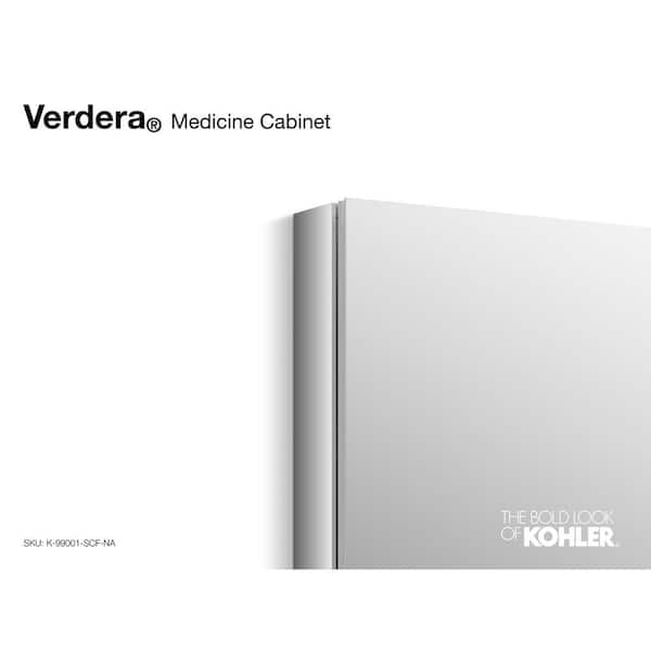 Verdera 15 in. W x 30 in. H Recessed or Surface Mount Aluminum Medicine Cabinet with Adjustable Flip-Out Flat Mirror Verdera 15 in. W x 30 in. H Recessed or Surface Mount Aluminum Medicine Cabinet with Adjustable Flip-Out Flat Mirror