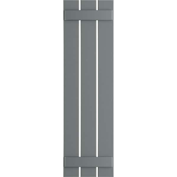 Ekena Millwork 17-1/8 in. x 39 in. True Fit PVC Three Board Spaced Board and Batten Shutters Pair in Ocean Swell