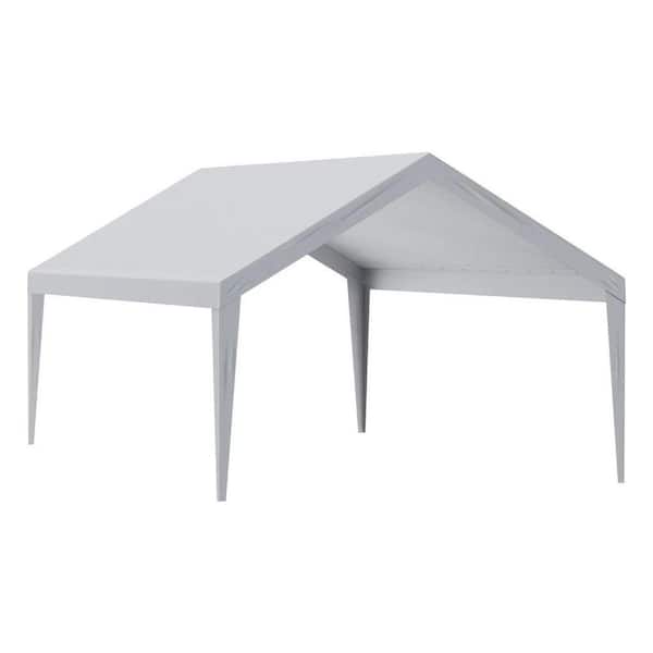 13 ft. x 20 ft. Heavy-Duty Waterproof & UV-Resistant Replacement Tarp, Easy Install (Grey, Frame Not Included)