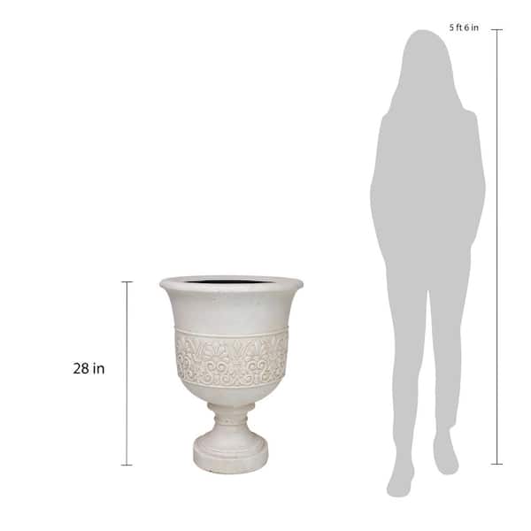 White Cast Aluminum Planter Amazon.com: JJ Gifts White Flower Pot