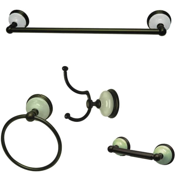 Kingston Brass Traditional 4-Piece Bath Hardware Set in Oil Rubbed Bronze