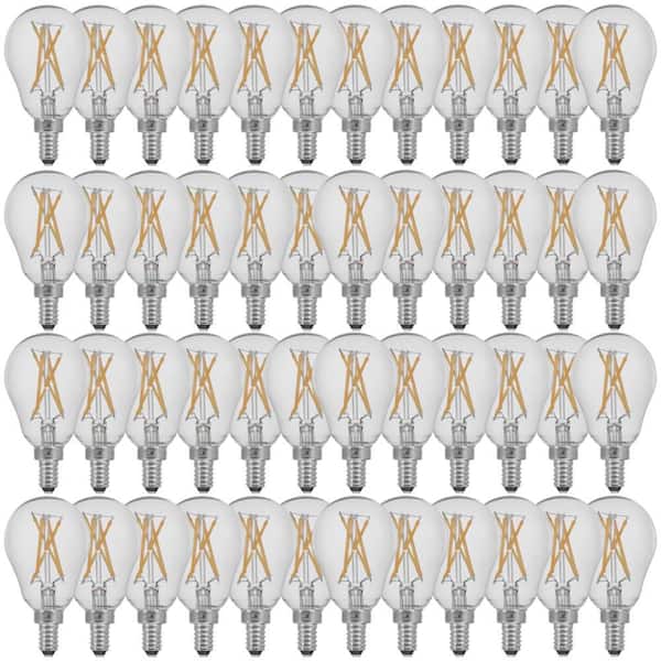 Feit Electric 60-Watt Equivalent A15 Candelabra Dimmable CEC Clear Glass LED Ceiling Fan Light Bulb Daylight 5000K (48-Pack)