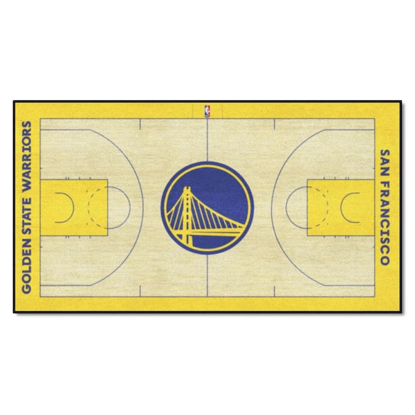FANMATS NBA Golden State Warriors 3 ft. x 5 ft. Large Court Runner Rug 9264  - The Home Depot