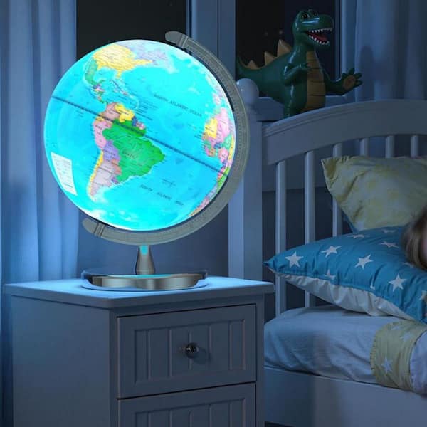 12 in. x 12 in. Illuminated World Globe-STEM Gift, Night Light