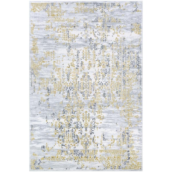 Couristan Calinda Samovar Gold-Silver-Ivory 7 ft. x 10 ft. Area Rug