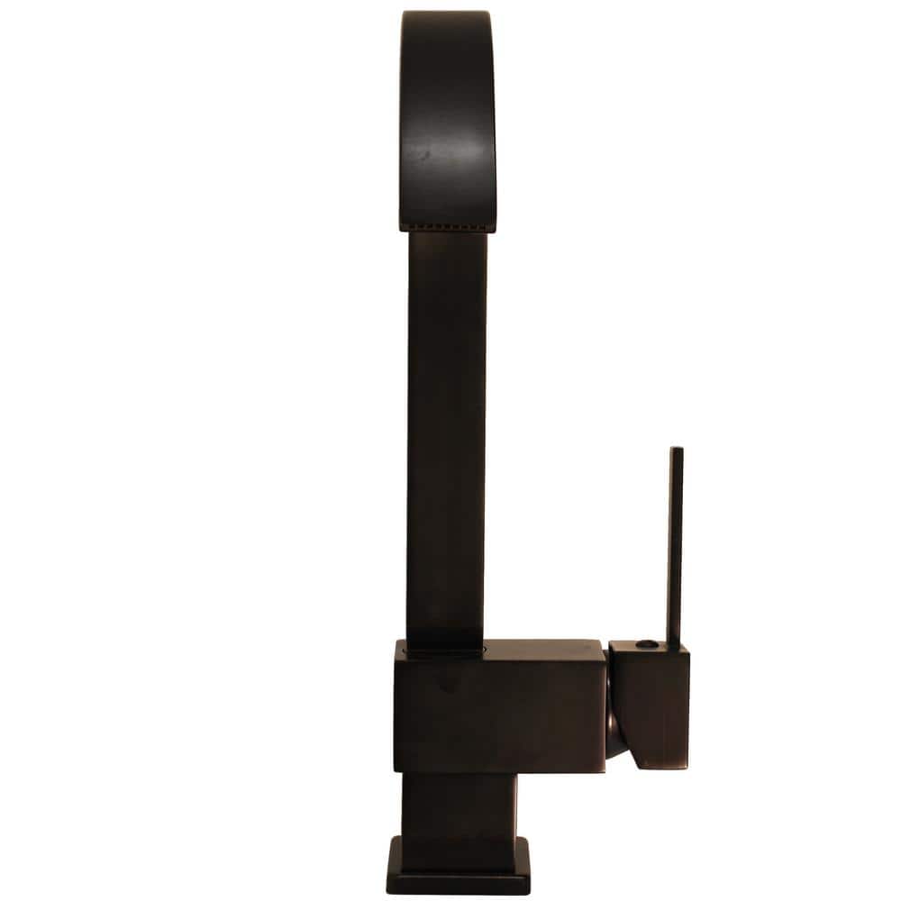 Oil Rubbed Bronze Single-Hole Bathroom Faucet with Lever Handle
