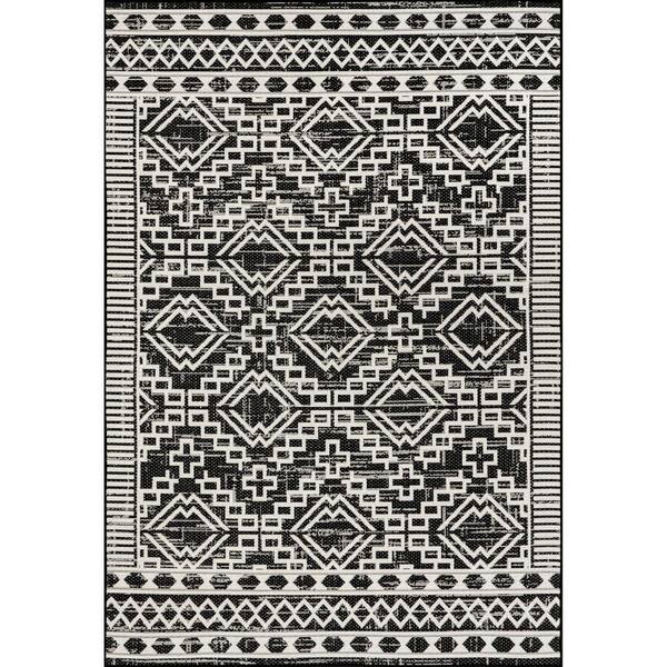 nuLOOM Cari Moroccan Tribal Black 8 ft. x 10 ft. Indoor/Outdoor Area