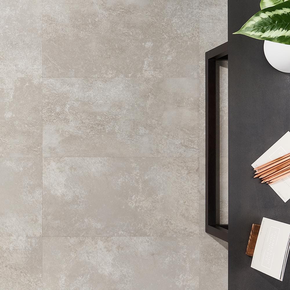 Transitional Beige 12"x24" Matte Luxury Vinyl Tile for Any Room