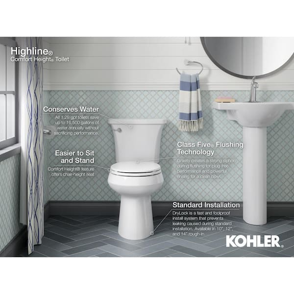 KOHLER Black Black Rough-In WaterSense Elongated Toilet at