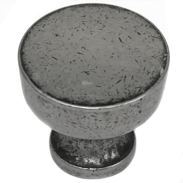 MNG Hardware Precision 1-1/4 in. Distressed Pewter Round Cabinet Knob