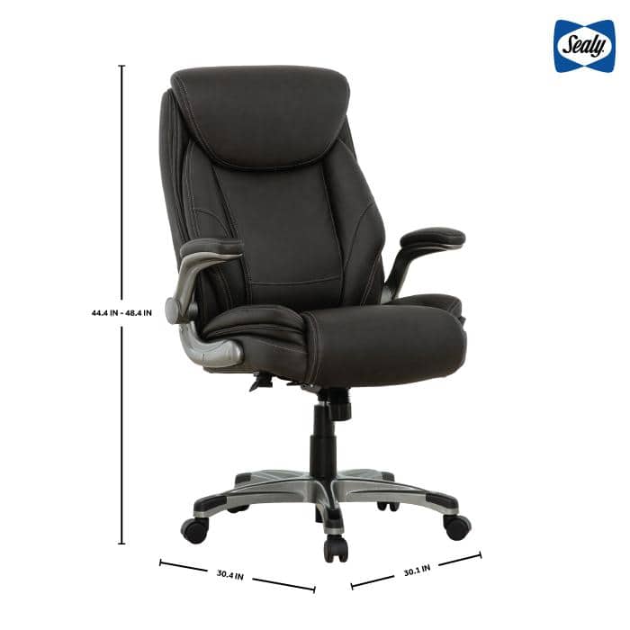 Gray High Back Executive Swivel Office Chair with Adjustable Arms