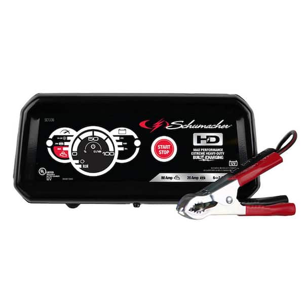 12V 6A 4-in-1 Car Battery Charger and 80A Engine Starter with Battery Maintainer, 20A Boost