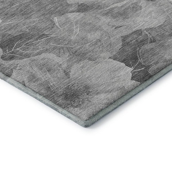 Mayfield Premium Machine Washable Abstract AMF1542 Gray 3 ft. x 4 ft. Area Rug