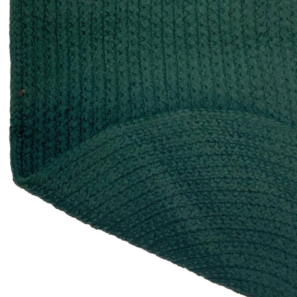 Hunter Green Solid Braided Oval Synthetic Rug 20" x 30"
