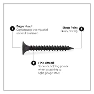 #6 1-1/4 in. ProFit Phillips Bugle-Head Fine Thread Drywall Screws (8000-Pack)